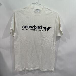 Port and Company Cream Tee with Black Print